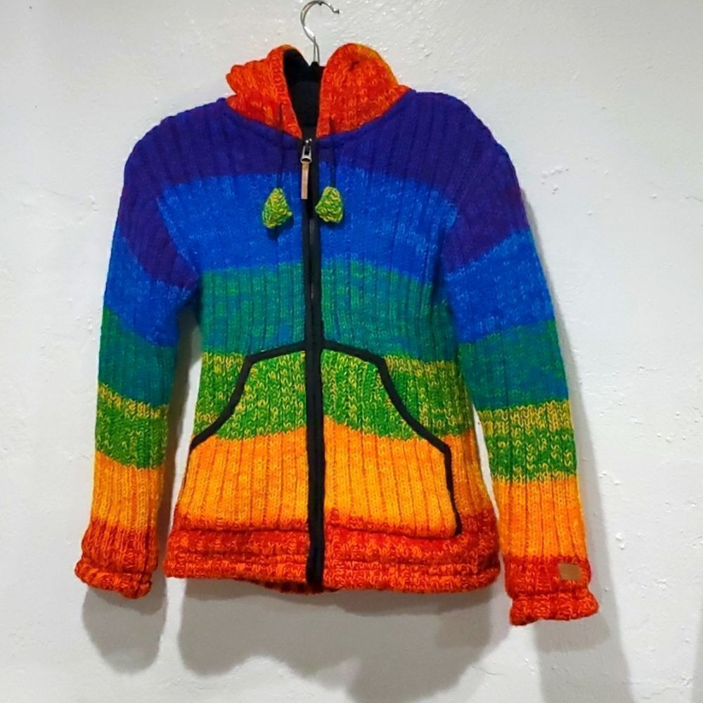 Kyber 100% Wool Rainbow Coat - Picture 2 of 16